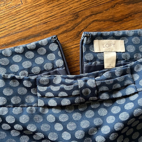 LOFT Blue Polka-Dot Pencil Skirt - Picture 3 of 4